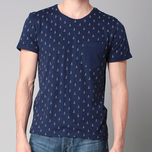 T-shirt-Tom-Tailor-Navy-imprimé-ancres